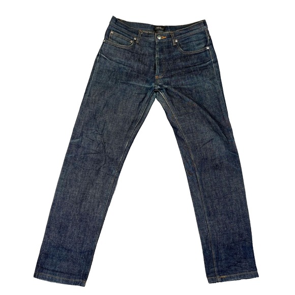 APC Jeans Mens Blue Selvedge Petit New‎ Standard Denim Distressed - Main Image